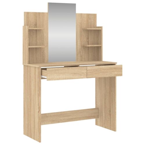 Dressing Table with Mirror Sonoma Oak 96x39x142cm - Image 5