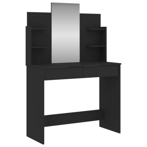 Dressing Table with Mirror Black 96x39x142cm