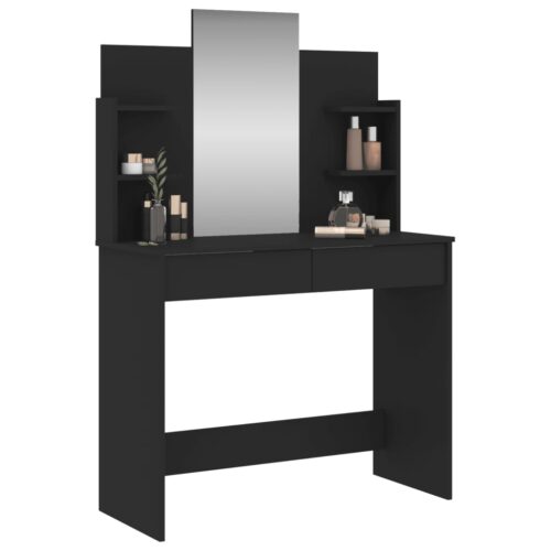 Dressing Table with Mirror Black 96x39x142cm - Image 3