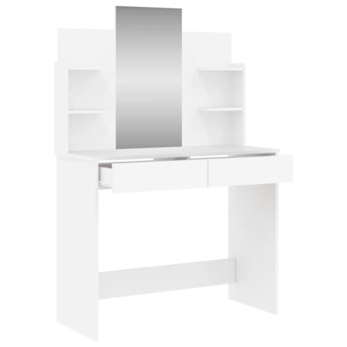 Dressing Table with Mirror White 96x39x142cm - Image 5