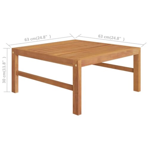 2-Piece Garden Lounge Set with Dark Grey Cushions Teak Wood - Image 7