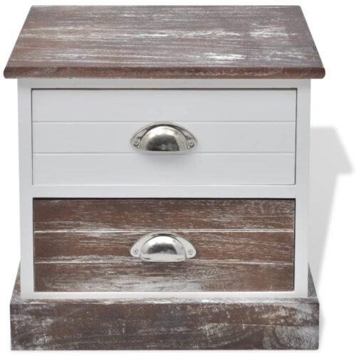 Bedside Cabinets 2pcs Brown White - Image 3