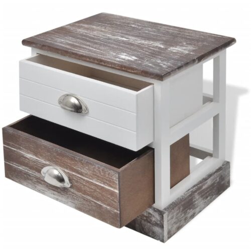 Bedside Cabinets 2pcs Brown White - Image 4