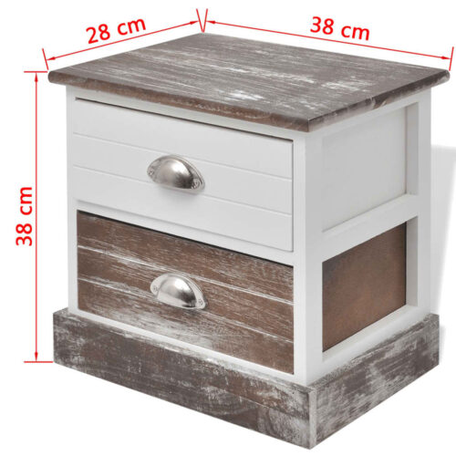 Bedside Cabinets 2pcs Brown White - Image 8