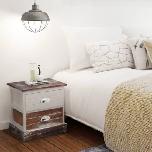Bedside Cabinets 2pcs Brown White - Image 9