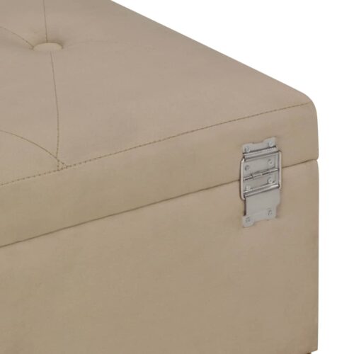 Bench with Storage Compartment 105cm Beige Velvet - Image 6