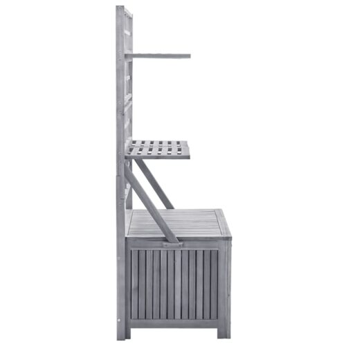 Storage Box with Trellis Grey 99x55x160cm Solid Acacia Wood - Image 4