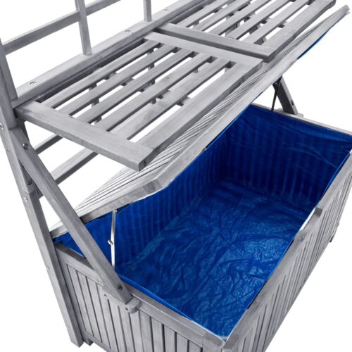 Storage Box with Trellis Grey 99x55x160cm Solid Acacia Wood - Image 7