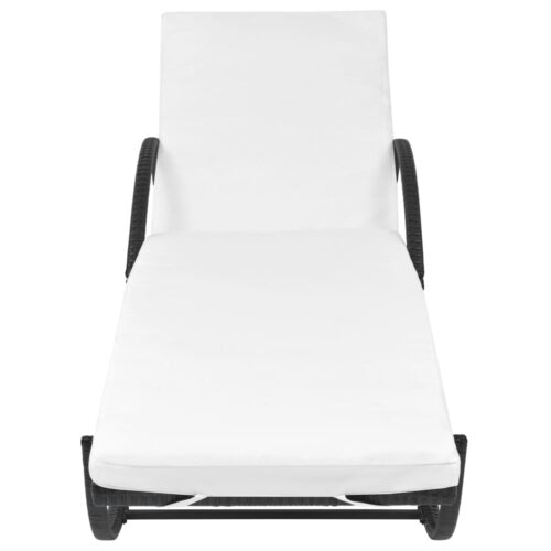 Outdoor Sun Lounger Set Patio Garden Lounge Pool Chair Table Steel Wicker Rattan - Image 4