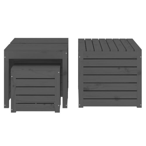 4-Piece Garden Box Set Grey Solid Wood Pine - Image 7