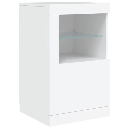 LED Lights Sideboard Buffet Display Cabinet Storage Kitchen Cupboard Shelf Table - Image 9