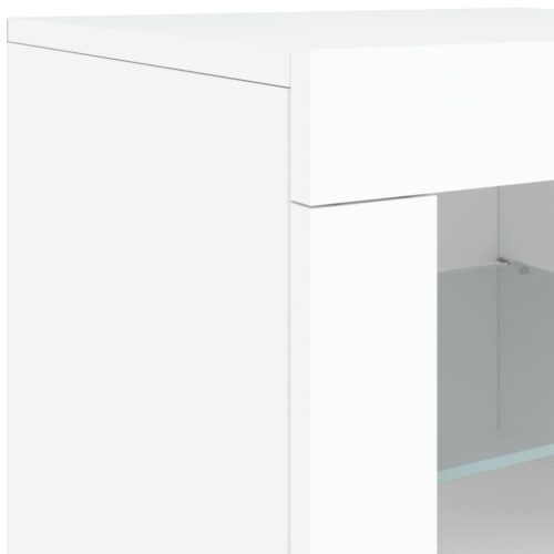 LED Lights Sideboard Buffet Display Cabinet Storage Kitchen Cupboard Shelf Table - Image 11