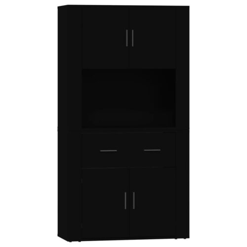 Highboard Black Engineered Wood - Image 2