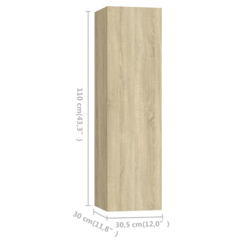 TV Cabinets 4pcs Sonoma Oak 30.5x30x110cm Engineered Wood - Image 6