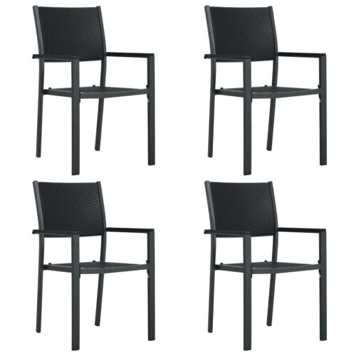 5-Piece Garden Dining Set Black - Image 3