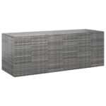 Garden Cushion Box PE Rattan 291x100.5x104cm Grey
