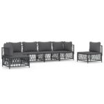 6-Piece Garden Lounge Set Steel Outdoor Patio Lounge Sofa Chairs Setting Grey Anthracite