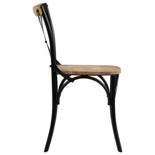 Cross Chairs 6pcs Black Solid Mango Wood - Image 5
