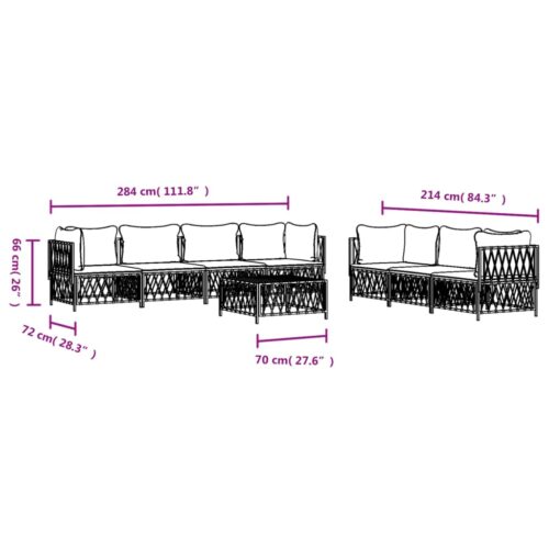 8-Piece Garden Lounge Set with Cushions Anthracite Steel - Image 9