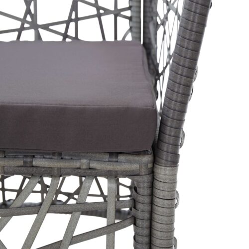 9-Piece Outdoor Dining Set Poly Rattan Wicker Outdoor Patio Furniture Grey - Image 10