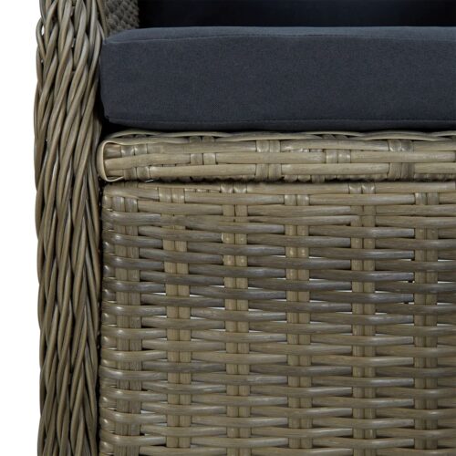 7-Piece Garden Dining Set Brown Poly Rattan Wicker Outdoor Patio Furniture - Image 7