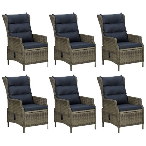 7-Piece Garden Dining Set Brown Poly Rattan Wicker Outdoor Patio Furniture - Image 3