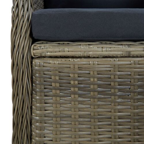 7-Piece Garden Dining Set Brown Poly Rattan Wicker Outdoor Patio Furniture - Image 6