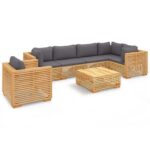 7-Piece Garden Lounge Set with Cushions Wood Timber Outdoor Patio Furniture Teak