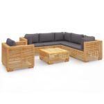 7-Piece Garden Lounge Set with Cushions Acacia Wood Timber Outdoor Patio Furniture