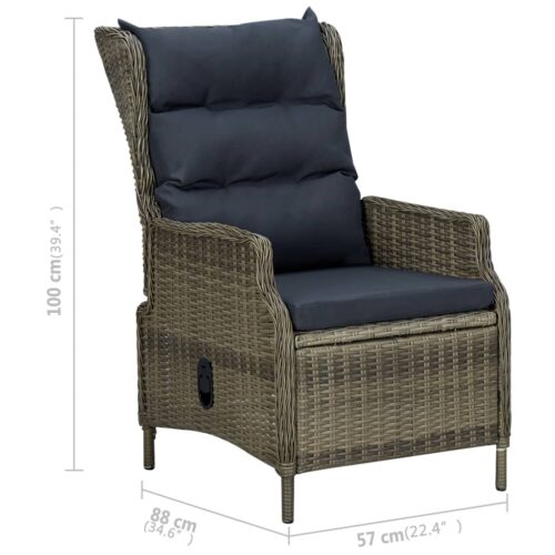 7-Piece Garden Dining Set Brown Outdoor Patio Lounge Furniture - Image 11
