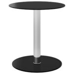 Coffee Table Black 40cm Tempered Glass