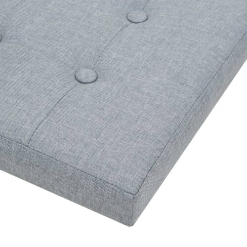 Folding Storage Stools 2pcs Light Grey Faux Linen - Image 7
