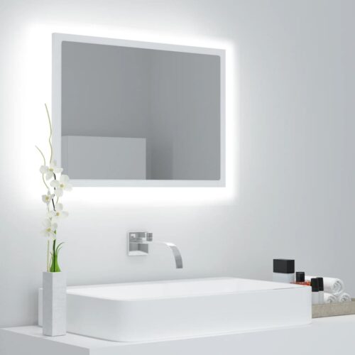 LED Bathroom Mirror White 60x8.5x37cm Acrylic