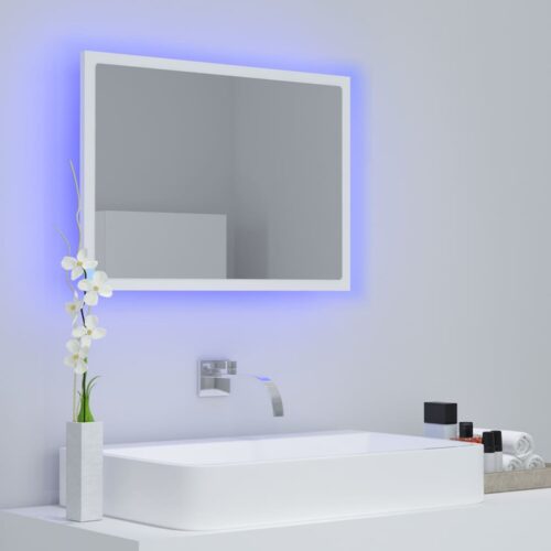 LED Bathroom Mirror White 60x8.5x37cm Acrylic - Image 9