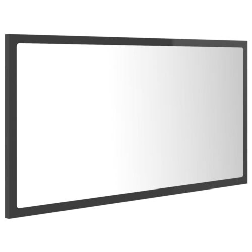LED Bathroom Mirror High Gloss Grey 80x8.5x37cm Acrylic - Image 6