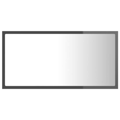 LED Bathroom Mirror High Gloss Grey 80x8.5x37cm Acrylic - Image 7