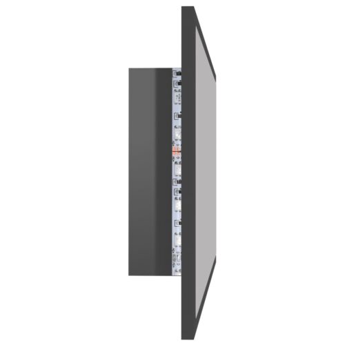 LED Bathroom Mirror High Gloss Grey 80x8.5x37cm Acrylic - Image 8