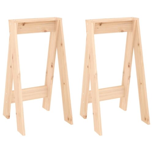 2x Untreated Rustic Pine Wood Stools Kitchen Dining Counter Barstools Chairs 40x40x75cm - Image 2