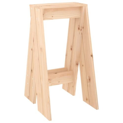 2x Untreated Rustic Pine Wood Stools Kitchen Dining Counter Barstools Chairs 40x40x75cm - Image 5