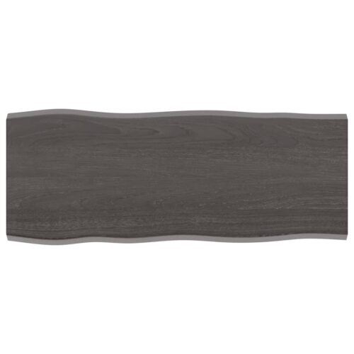 Table Top Dark Brown 100x40x2cm Treated Solid Wood Oak DIY Desk Panel Board - Image 6