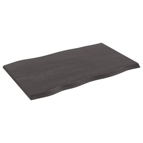 Table Top Dark Brown 80x50x2cm Treated Solid Wood Oak DIY Desk Panel Board - Image 2