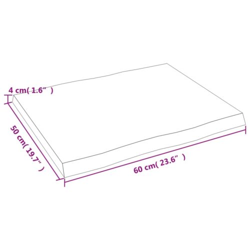 Table Top Dark Brown 60x50x(2-4)cm Treated Solid Wood DIY Desk Panel Board - Image 7