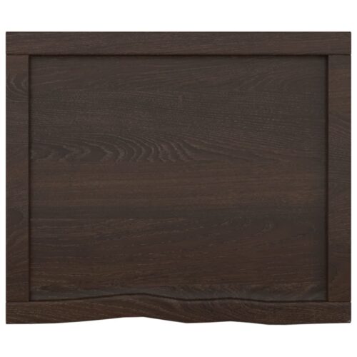 Table Top Dark Brown 60x50x4cm Treated Solid Wood Oak DIY Desk Panel Board - Image 4