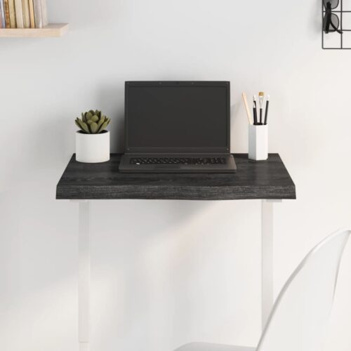 Table Top Dark Brown 60x50x4cm Treated Solid Wood Oak DIY Desk Panel Board - Image 9
