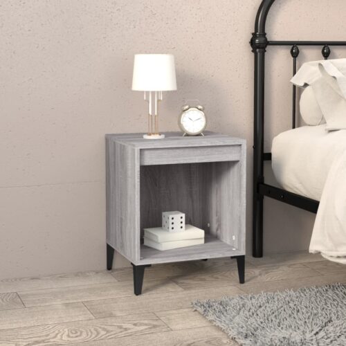 Bedside Cabinet Grey Sonoma 40x35x50cm - Image 9