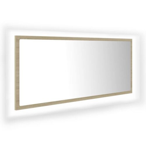 LED Bathroom Mirror Sonoma Oak 100x8.5x37cm Acrylic - Image 2