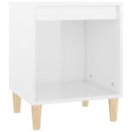 Bedside Cabinet High Gloss White 40x35x50cm Engineered Wood