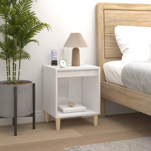 Bedside Cabinet High Gloss White 40x35x50cm Engineered Wood - Image 9