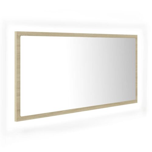 LED Bathroom Mirror Sonoma Oak 90x8.5x37cm Acrylic - Image 2