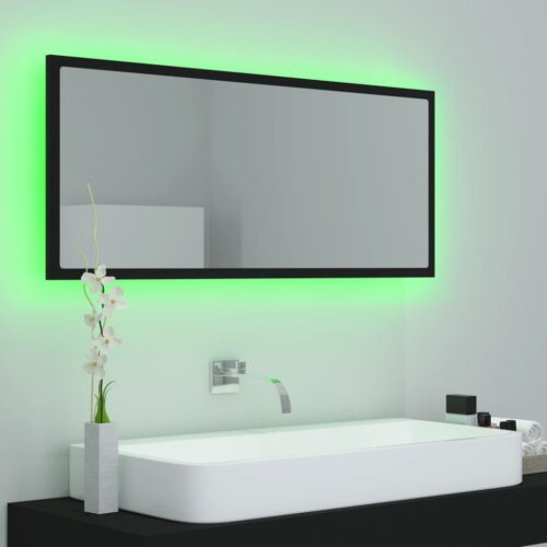 LED Bathroom Mirror Black 100x8.5x37cm Acrylic - Image 4